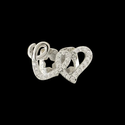 Grillz Dent Double Cœur Givré Argent - Royale Grillz