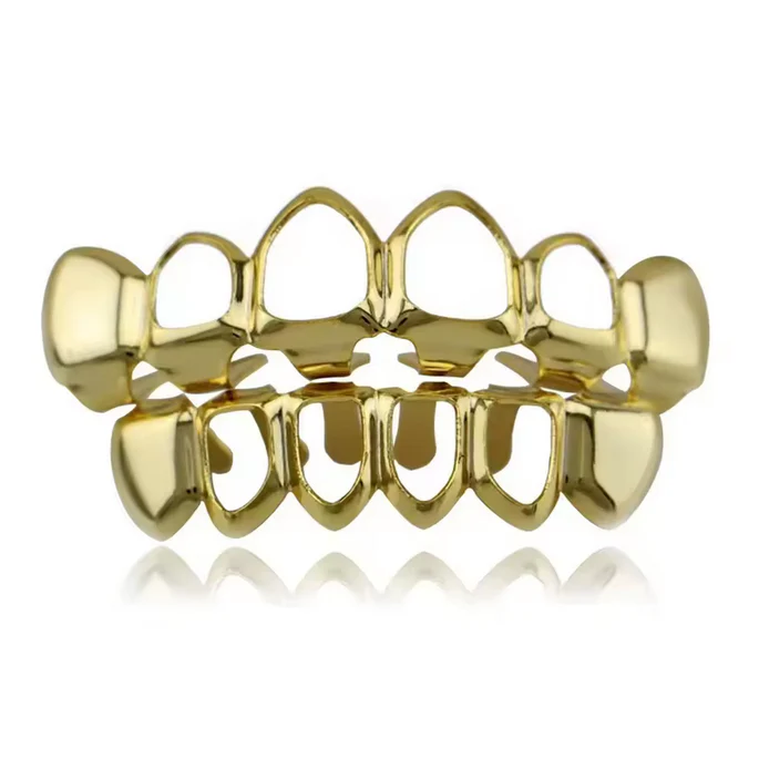 Set Complet de Grillz Dent Creuse Plaquée