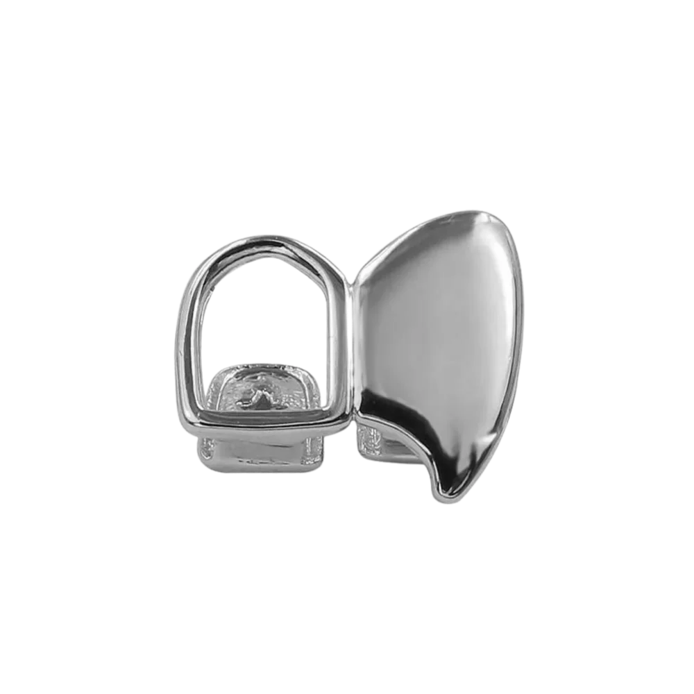 Grillz Canines Doubles Creuses et Plaquées Argent - Royale Grillz