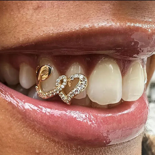 Grillz Dent Double Cœur Givré