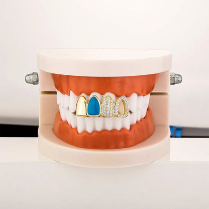 Grillz Dent Creuse Givrée Bleue
