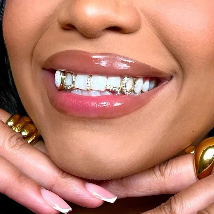 Grillz Dent Creuse Givrée avec Barre